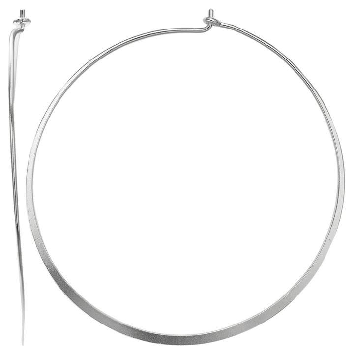 Distributed By Target Polished Pin Catch Hoop Earrings In Sterling Silver - Gray