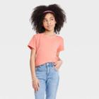 Girls' Short Sleeve Pocket T-shirt - Cat & Jack Orange