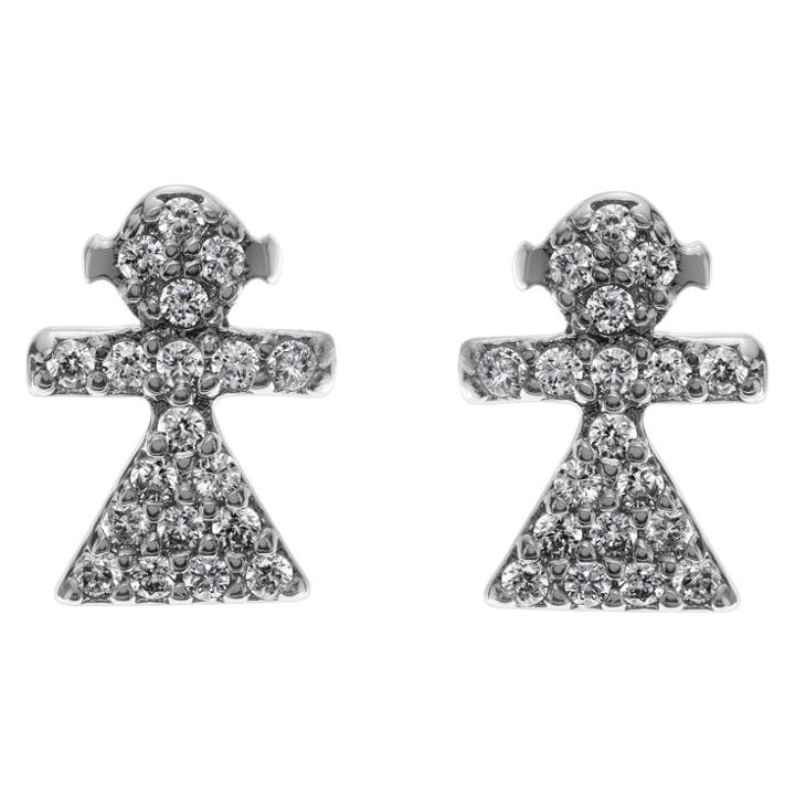 Journee Collection 3/8 Ct. T.w. Round-cut Cz Girl Stud Pave Set Earrings In Base