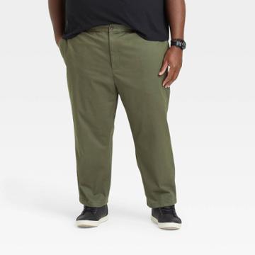 Men's Big & Tall Slim Fit Everyday E-waist Pants - Goodfellow & Co Green