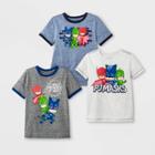 Target Toddler Boys' 3pk Pj Masks Short Sleeve T-shirts - Blue/white/gray 4t,