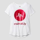 Girls' Musical.ly Shimmer Short Sleeve T-shirt - White