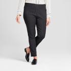 Women's Plus Size Stripe Skinny Crop - Who What Wear Black/white