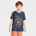 Boys' Short Sleeve Life's About Goals Soccer Graphic T-shirt - Cat & Jack Navy Blue