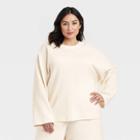 Women's Plus Size Ottoman Sweatshirt - A New Day Cream