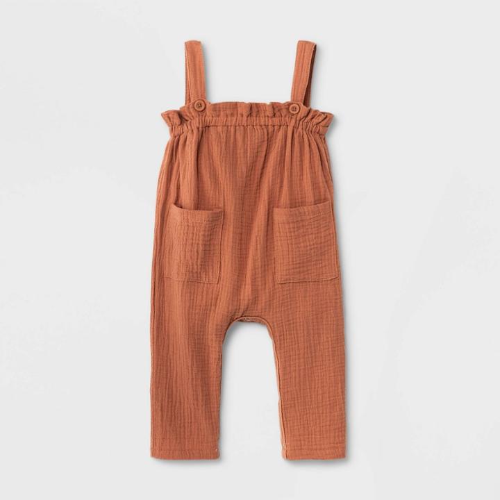 Grayson Mini Baby Girls' Gauze Jumpsuit - Orange