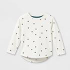 Toddler Girls' Dot Long Sleeve T-shirt - Cat & Jack Cream