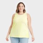 Women's Plus Size Tank Top - Universal Thread Yellow/white