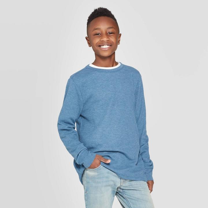 Boys' Thermal T-shirt - Cat & Jack Blue S, Boy's,