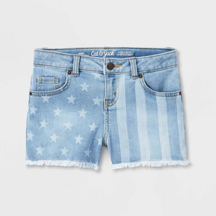 Girls' Printed Jean Shorts - Cat & Jack