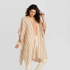 Women's Striped Layering Kimono - Universal Thread Brown One Size, Women's