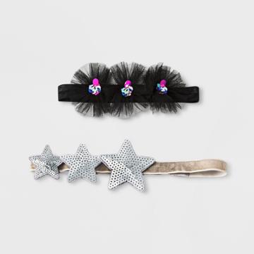 Toddler Girls' 2pc Clips And Barrettes Set Cat & Jack Black/silver