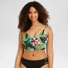 Beach Betty By Miracle Brands Women's Floral Print Slimming Control Tropical Longline Bikini - Green