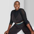 Women's Plus Size Sleeveless V-neck Sparkle Wrap Jumpsuit - Wild Fable Black 1x, Women's,