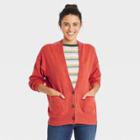Women's Button-front Grandpa Cardigan - Universal Thread Red