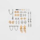 Spider Lighting Bolt And Star Stud Earring Set 18pc - Wild Fable , Nickel