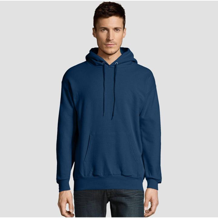 Hanes Men's Ecosmart Fleece Pullover Hooded Sweatshirt - Navy S, Size: