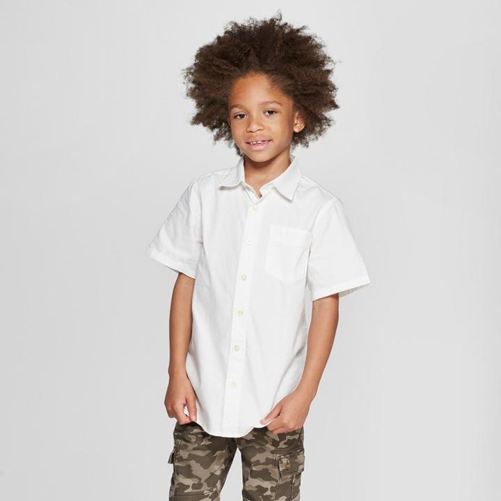 Petiteboys' Short Sleeve Button-down Shirt - Cat & Jack White