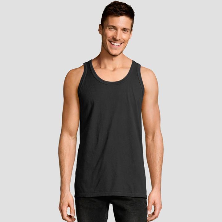 Hanes Men's 1901 Garment Dyed Tank Top - Black