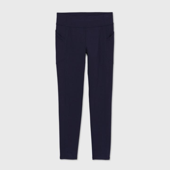 Girls' Cozy Leggings With Pockets - All In Motion Navy