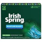 Irish Spring Moisture Blast Moisturizing Bar Soap For Body And Hands - Washes Away Bacteria - 12pk