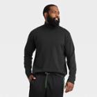 Houston White Adult Plus Size Long Sleeve Turtleneck T-shirt - Jet Black