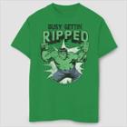 Boys' Marvel Hulk Ripped Short Sleeve T-shirt - Green