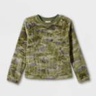 Girls' Sherpa Pullover Sweatshirt - Cat & Jack Dark Green