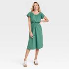 Women's Short Sleeve Back Cut Out Dress - Universal Thread Green