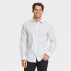 Men's Striped Slim Fit Performance Dress Long Sleeve Button-down Shirt - Goodfellow & Co Dark Off-white/striped