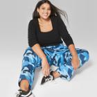 Women's Plus Size Long Sleeve Square Neck T-shirt - Wild Fable Black