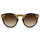 Men's Round Sunglasses With Wood Print - Goodfellow & Co Black