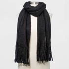 Women's Solid Blanket Scarf - Wild Fable Black