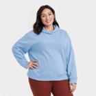 Women's Plus Size Fleece Hoodie - A New Day Blue
