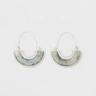 Semi Precious Casted Wire Hoop Earrings - Universal Thread Light Silver,