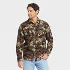 Men's Camo Print Casual Fit Long Sleeve Button-down Shirt - Goodfellow & Co Dark Green/camo Print