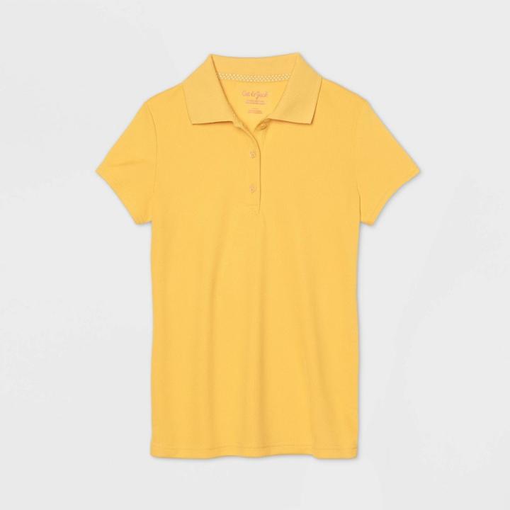 Petitegirls' Short Sleeve Performance Uniform Polo Shirt - Cat & Jack Yellow