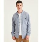 Dockers Men's Regular Fit Button-down Shirt - Blue Denim