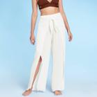 Women's Tie Waist Beach Cover Up Pants - Kona Sol White S, Women's,