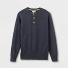 Boys' Thermal Henley Crew Neck Sweater - Cat & Jack Navy
