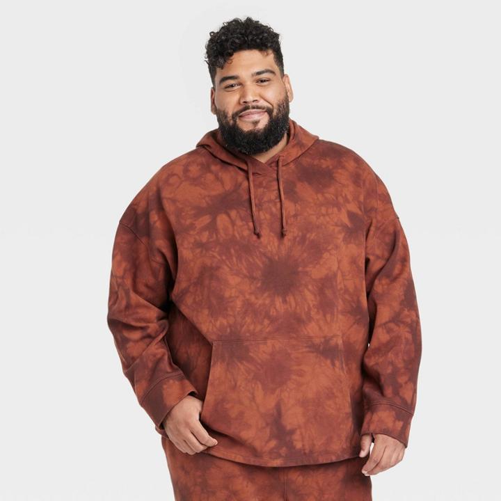 Men's Big & Tall French Terry Hooded Sweatshirt - All In Motion Brown