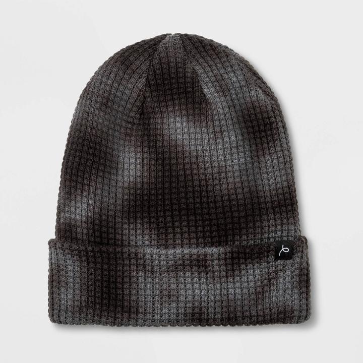 Boys' Tie-dye Waffle Knit Hat - Art Class Black