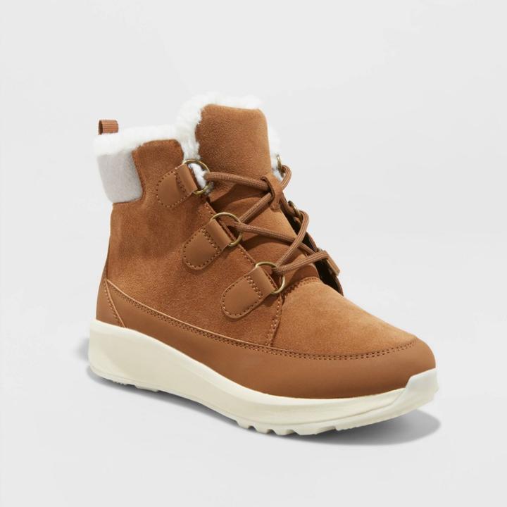 Women's Caylie Sport Bottom Winter Boots - Universal Thread Cognac