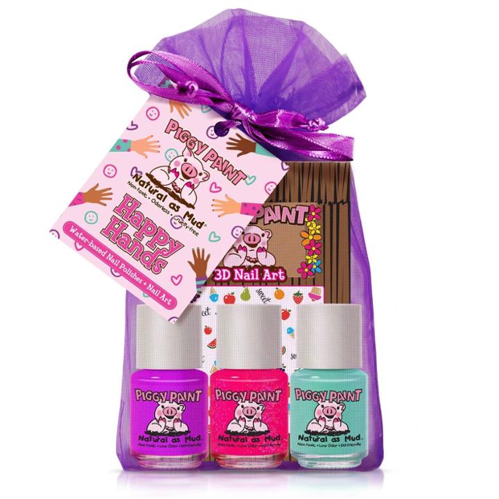 Piggy Paint Nail Polish Set - Happy Hands - 3pk/0.25 Fl Oz Each +