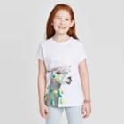 Petitegirls' Short Sleeve Llama Graphic T-shirt - Cat & Jack White