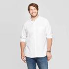Men's Big & Tall Standard Fit Long Sleeve Whittier Oxford Button-down Shirt - Goodfellow & Co White