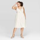 Women's Plus Size Off The Shoulder Sleeveless A Line Midi Dress - Who What Wear Cream (ivory)