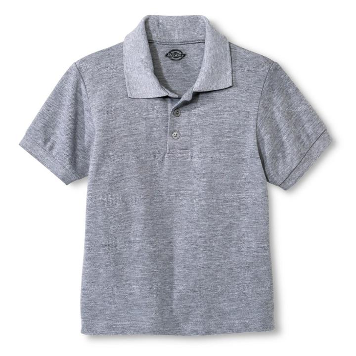 Dickies Boys' Pique Polo - Heather Gray