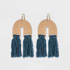 U Shape With Tassel Drop Earrings - Universal Thread Blue