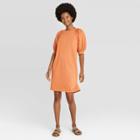 Women's Puff Short Sleeve T-shirt Dress - Universal Thread Brown
